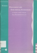 Sexual harassment and educational institutions: A Guide to the federal sex discrimination act - (5041)