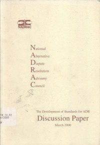 Discussion paper: the development of standards for ADR