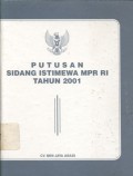 Putusan Sidang Istimewa MPR RI Tahun 2001
