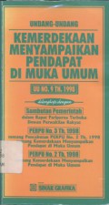 Undang-Undang menyampaikan pendapat dimuka umum: UU No.9 th. 1998