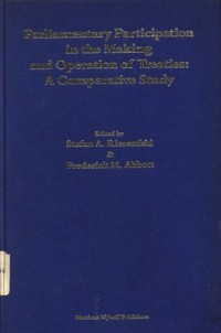 Parliamentary participation in the making and operation of treaties: A Comparative study