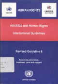 HIV/AIDS and Human Rights International Guidelines - Revised Guideline 6 : Access to provention, treatment, care, and support