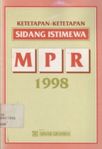 Ketetapan-ketetapan Sidang Istimewa MPR 1998