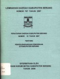 Lembaran Daerah Kabupaten Serang Nomor 767 Tahun 2007