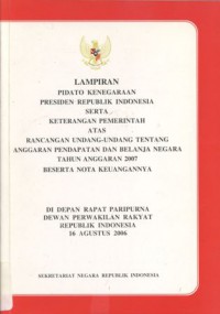 Pidato Kenegaraan Presiden Republik Indonesia serta Keterangan Pemerintah - (5916)