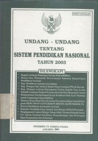 Undang-undang tentang sistem pendidikan nasional tahun 2003