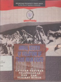 Annual record of violations of trade union rights = catatan tahunan pelanggaran hak-hak serikat buruh 1999-2000