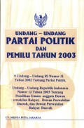 Undang-undang partai politik dan pemilu tahun 2003