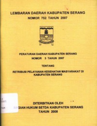 Lembaran Daerah Kabupaten Serang Nomor 752 tahun 2007