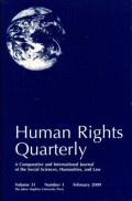 Human Rights Quarterly Volume 31 Number 1 February 2009