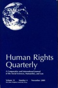 Human Rights Quarterly Volume 31 Number 4 November 2009