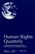 Human Rights Quarterly Volume 37 Number 1 February 2015