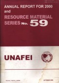 Annual Report For 2000 and Resource Material Series no.59