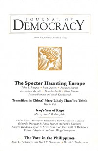 Journal of Democracy October 2016, Volume 27, Number 4