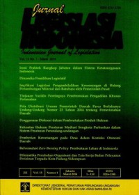 Jurnal Legislasi Indonesia = Indonesian Journal of Legislation Vol. 13 No. 1 - Maret 2016