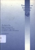 The role of the High Commissioner on National Minorities in OSCE conflict prevention: an Introduction