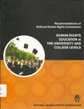 Human Rights Education at The University and College Levels: Reccommendations of National Human Rights Commission