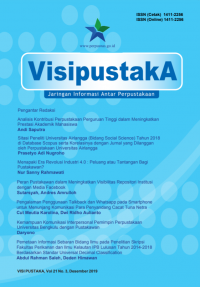 Visipustaka: Jaringan Informasi Antar Perpustakaan Vol. 21 No. 3 Desember 2019