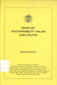 MASALAH ACCOUNTABILITY DALAM ILMU POLITIK