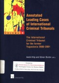 Annotated leading cases of international criminal tribunals volume V: the international criminal tribunal for the former Yugoslavia 2000-2001