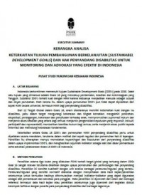 Executive Summary, Kerangka Analisa: Keterkaitan Tujuan Pembangunan Berkelanjutan (Sustainable Development Goals) dan Hak Penyandang Disabilitas dan Advokasi yang Efektif di Indonesia