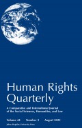 Human Rights Quarterly Volume 44 Number 3 August 2022: A Comparative And International Journal Of The Social Sciences, Humanities, And Law