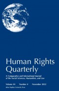 Human Rights Quarterly Volume 44, Number 4, November 2022: A Comparative And International Journal Of The Social Sciences, Humanities, And Law