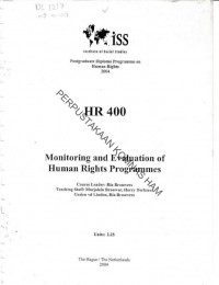 HR 400: MONITORING AND EVALUATION OF HUMAN RIGHTS PROGRAMMES