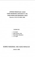 LAPORAN PEMANTAUAN KASUS TANAH KEUSKUPAN, KARYAWAN PT. NSC, TANAH NGADA DAN MANGGARAI TIMUR: Maumere, 20 s/d 25 April 2008