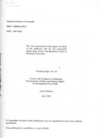 Center and Periphery in Indonesia: Environment, Politics and Human Right in Regional Press (Bali)