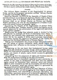 AFRICAN CHARTER ON HUMAN AND PEOPLES RIGHTS