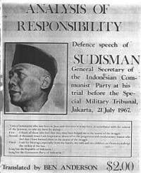 ANALYSIS OF RESPONSIBILITY: Defence speech of SUDISMAN