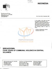 BREAKDOWN; FOUR YEARS OF COMMUNAL VIOLENCE IN CENTARL SULAWESI