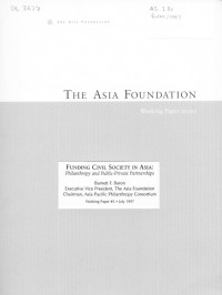 Funding Civil Society in Asia: Philanthrophy and Public-Private Partnerships