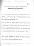 Government and Civil Society: Institutionalizing Human Rights and Transparency