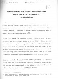 Government and Civil Society: Institutionalizing Human Rights and Transparency