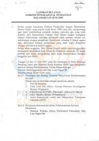 LAPORAN BULANAN SUBKOM PENGKAJIAN & PENELITIAN DALAM BULAN JUNI