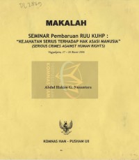 Makalah SEMINAR Pembaruan RUU KUHP: 