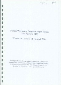Materi Workshop Pengembangan Sistem Data Agraria-SDA