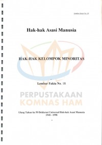 HAK-HAK KELOMPOK MINORITAS: Lembar Fakta No. 18