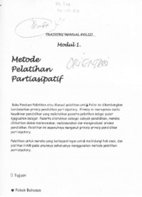 Metode Pelatihan Partiasipatif: TRAINING MANUAL POLISI - Modul 1