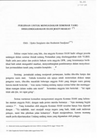 Perijinan Untuk Mengadakan Seminar Yang Diselenggarakan Oleh Masyarakat