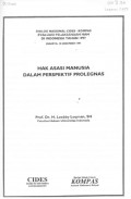 Hak Asasi Manusia Dalam Perspektif Prolegnas: Dialog Naisonal CIDES - KOMPAS Evaluasi Pelaksanaan HAM Di Indonesia tahun 1997