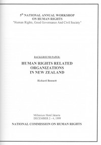 HUMAN RIGHTS RELATED ORGANIZATIONS IN NEW ZEALAND: Background Paper