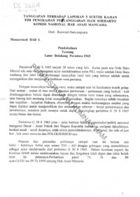 TANGGAPAN TERHADAP LAPORAN 5 SUBTIM KAJIAN TIM PENGKAJIAN PELANGGARAN HAM SOEHARTO KOMISI NASIONAL HAK ASASI MANUSIA