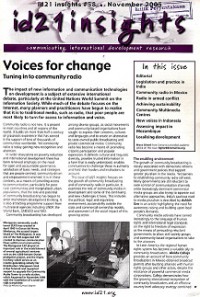 id21 insights - Voices for change: Tuning in to community radio / #58 November 2005